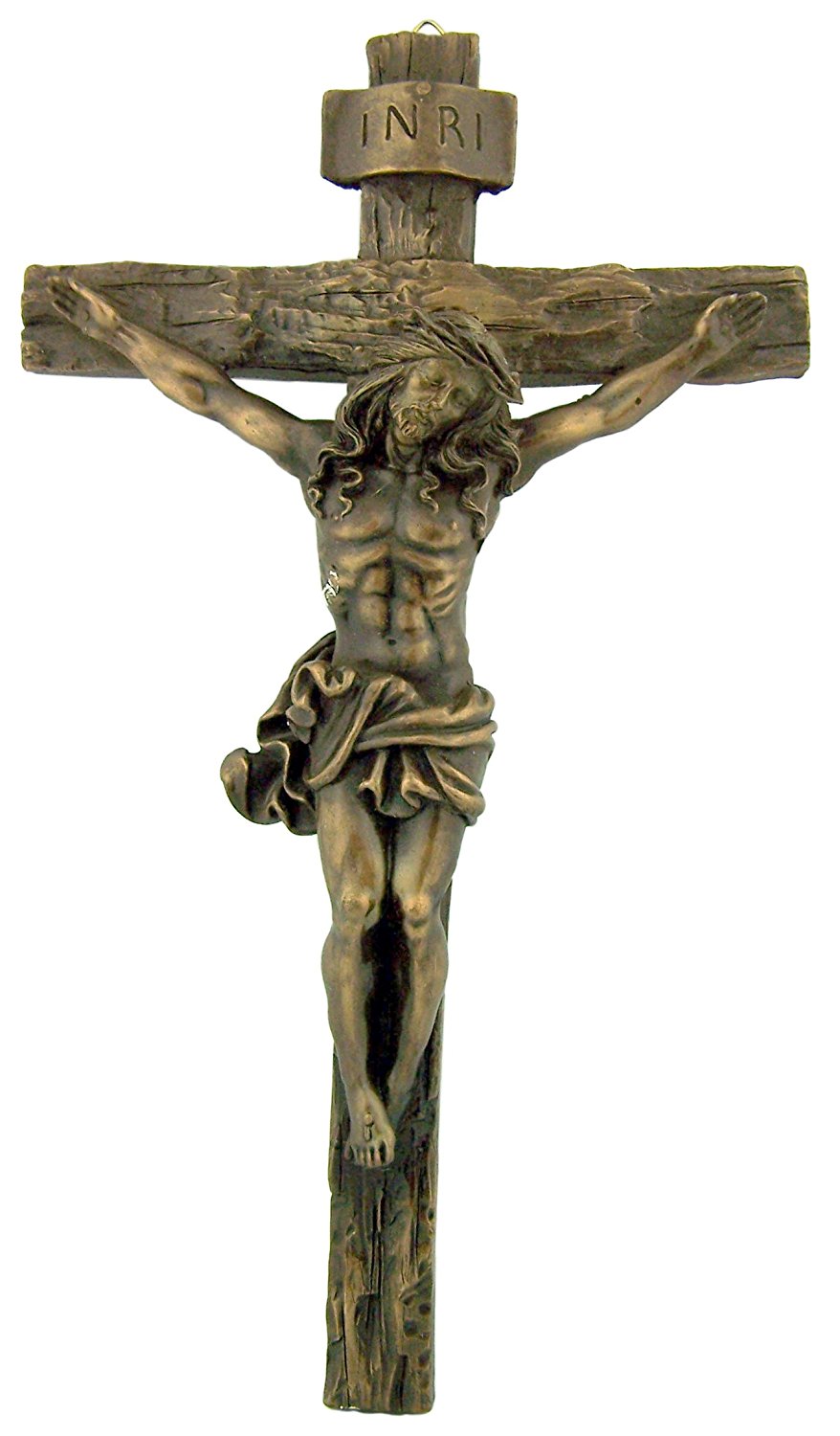 Antique Bronze Hanging Wall INRI Christ Cross Crucifix Home Office Statue  Figure — Yellow Moon Gifts